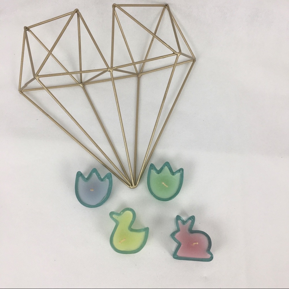 Glass Tulip Bunny Rabbit Duck Candle Set